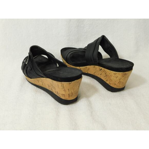 Kim Rogers Black Sandle Skide on Wedge Heel Shoes - 7 M - Picture 3 of 5
